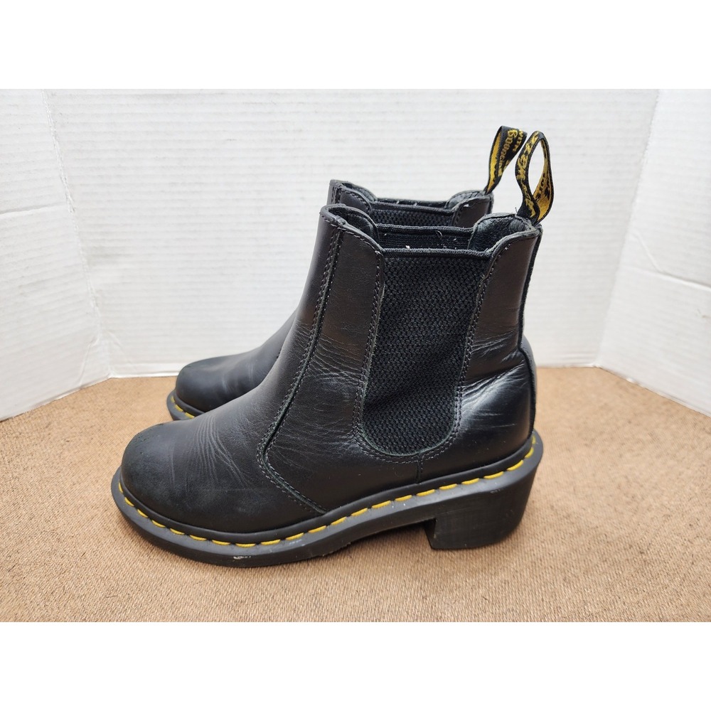 Dr. Martens Cadence Leather Heeled Chelsea Boots Black Size 7 L US
